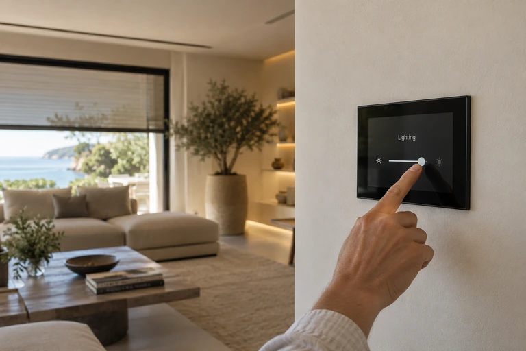 Panell de control de domòtica integrat en un habitatge
