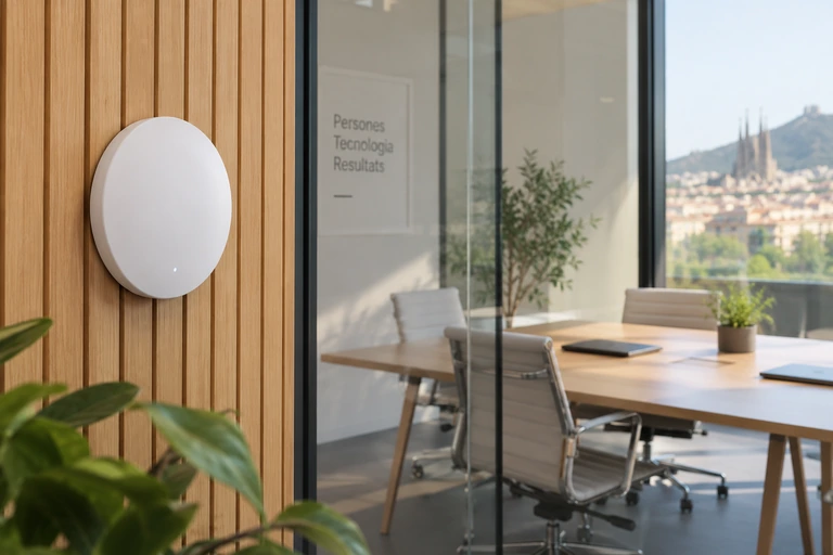 Punt d’accés WiFi instal·lat en una oficina